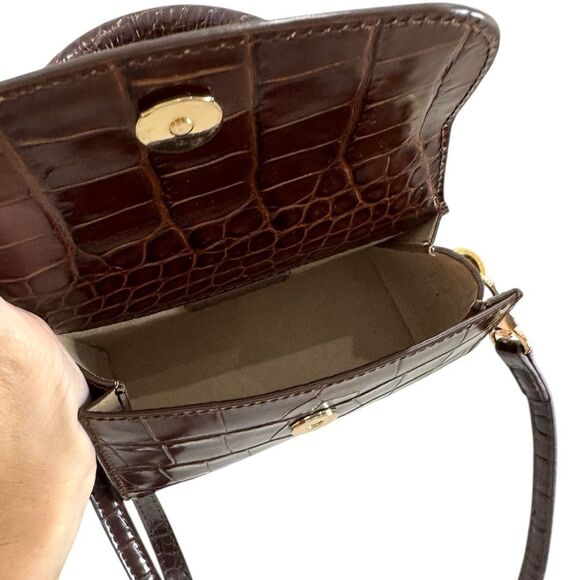 BY FAR Mini Satchel Bag in brown croc - Picture 12 of 13